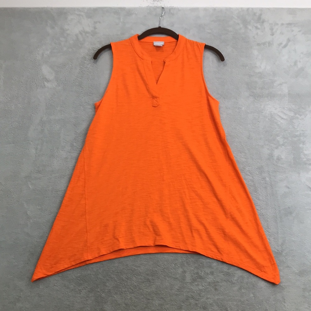 Chico's Neon Orange & Lime Sleeveless Asymmetrical Tunics - Picture 9 of 11